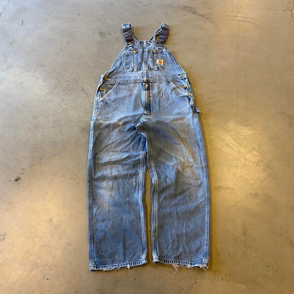 Vintage faded light Wash Carhartt denim overalls